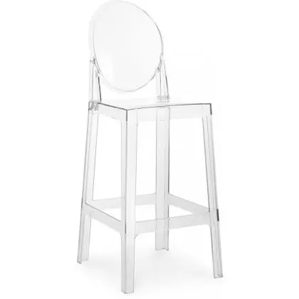 Buy Bar stool with backrest Victoire - 65cm - Design Transparent Transparent 58805 with a guarantee 