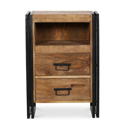 Buy Onawa vintage industrial style wood and metal Bedside table Natural wood 58475 home delivery 