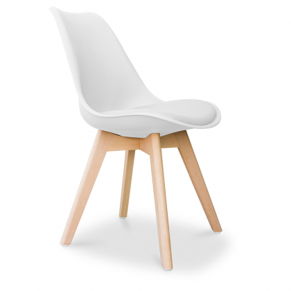 Buy Brielle Scandinavian design Chair with cushion White 58293 - in the UK 