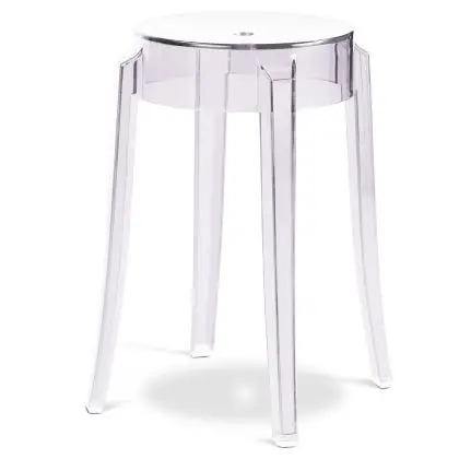 Buy Stool  Victoire - 47cm - Design Transparent Light grey 29572 - prices 