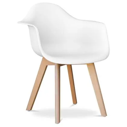 Buy Dining Chair with Armrests - Scandinavian Style - Amir Black 58595 home delivery 