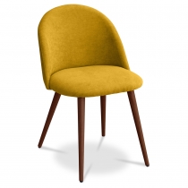 Buy Dining Chair - Upholstered in Fabric - Scandinavian Style - Bennett Yellow 58982 with a guarantee 