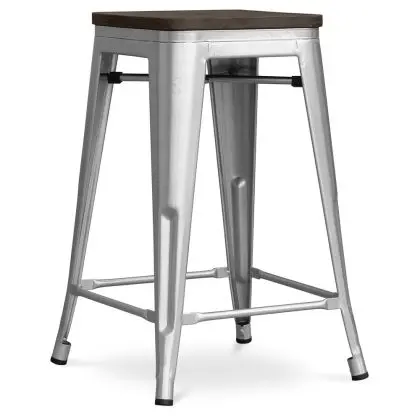 Buy Bar Stool - Industrial Design - Wood & Steel - 60cm -Metalix Green 58354 home delivery 