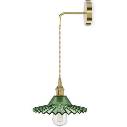 Buy Gold metal and glass wall lamp - Sven Green 59165 - in the UK 