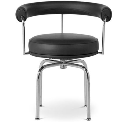 Buy Swivel Chair - Premium Leather Black 13157 in the United Kingdom 