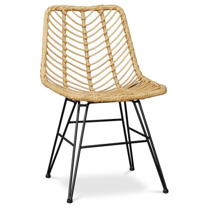 Buy Synthetic wicker dining chair - Valery Natural wood 59254 - in the UK 