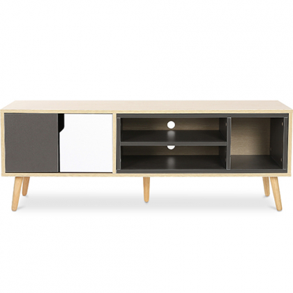 Buy Wooden TV Stand - Scandinavian Design - Freya  Grey 59659 in the United Kingdom 