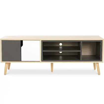 Buy Wooden TV Stand - Scandinavian Design - Freya  Grey 59659 home delivery 