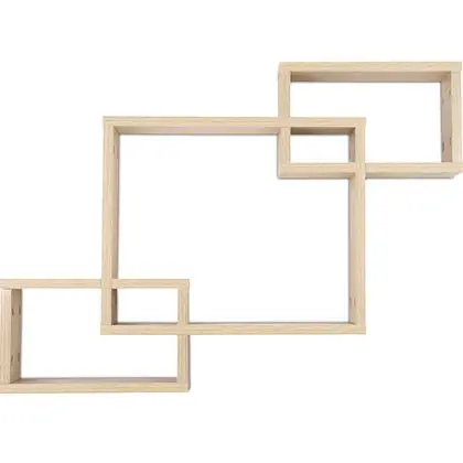 Buy Wooden Wall Shelf - Box Design - Dagoa Natural wood 59645 - in the UK 