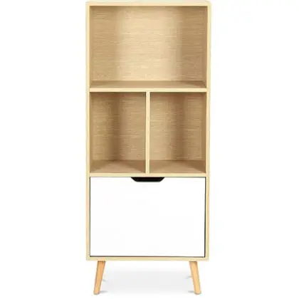 Buy Wooden Sideboard - Scandinavian Design - 4 compartments - Rion Natural wood 59647 - in the UK 