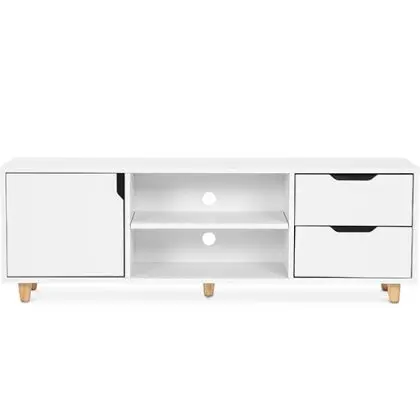 Buy Wooden TV Stand - Scandinavian Design - Wiam White 59663 - in the UK 