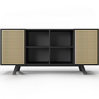 Buy Natural Wood Sideboard - Vintage Design - Black -  Oga Black 60362 at MyFaktory 