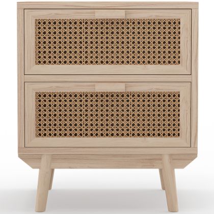 Buy Rattan Bedside Table with Drawers, Boho Bali Style - Wada Natural 60509 with a guarantee 