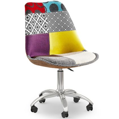Buy Swivel Office Chair - Patchwork Upholstery - Ray  Multicolour 60622 - prices 