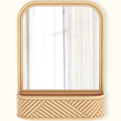 Buy Wall Mirror with Rattan Frame - Bali Boho Style - Dania Natural 60636 home delivery 