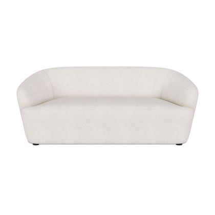 Buy Curved Sofa - 2 Seater - Boucle Fabric - Curva White 60629 home delivery 