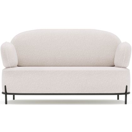 Buy 2/3-Seater Sofa - Upholstered in Bouclé Fabric - Munum White 61155 at MyFaktory 