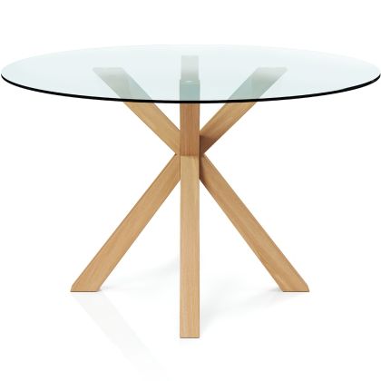 Buy Round Dining Table - 120CM - Glass - Ebra Natural 61163 - in the UK 