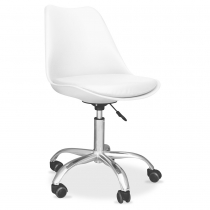 Buy Tulip swivel office chair with wheels White 58487 - in the UK 