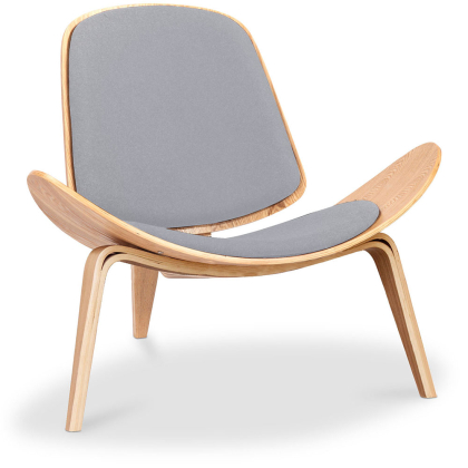 Buy Designer armchair - Scandinavian armchair - Fabric upholstery - Luna Light grey 16773 - in the UK 