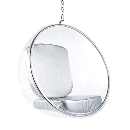Buy Designer hanging armchair - Faux leather upholstery - Pop Silver 13199 in the United Kingdom 