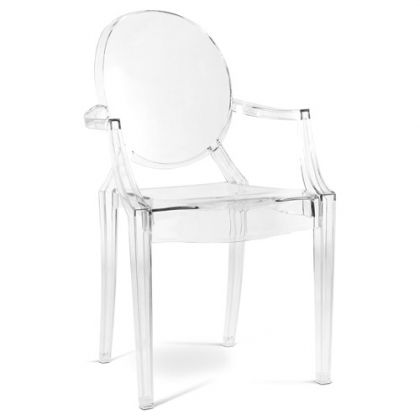 Buy Transparent Dining Chair - Armrest Design - Louis King Transparent 16461 - prices 