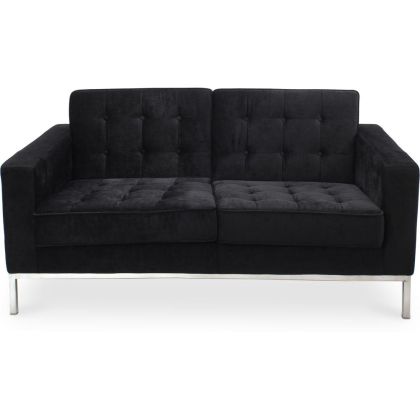 Buy 2 seats Sofa Kanel - Fabric Black 13241 at MyFaktory 