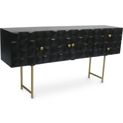 Buy Wooden Console - Vintage Design Sideboard - Black - Fros Black 60375 with a guarantee