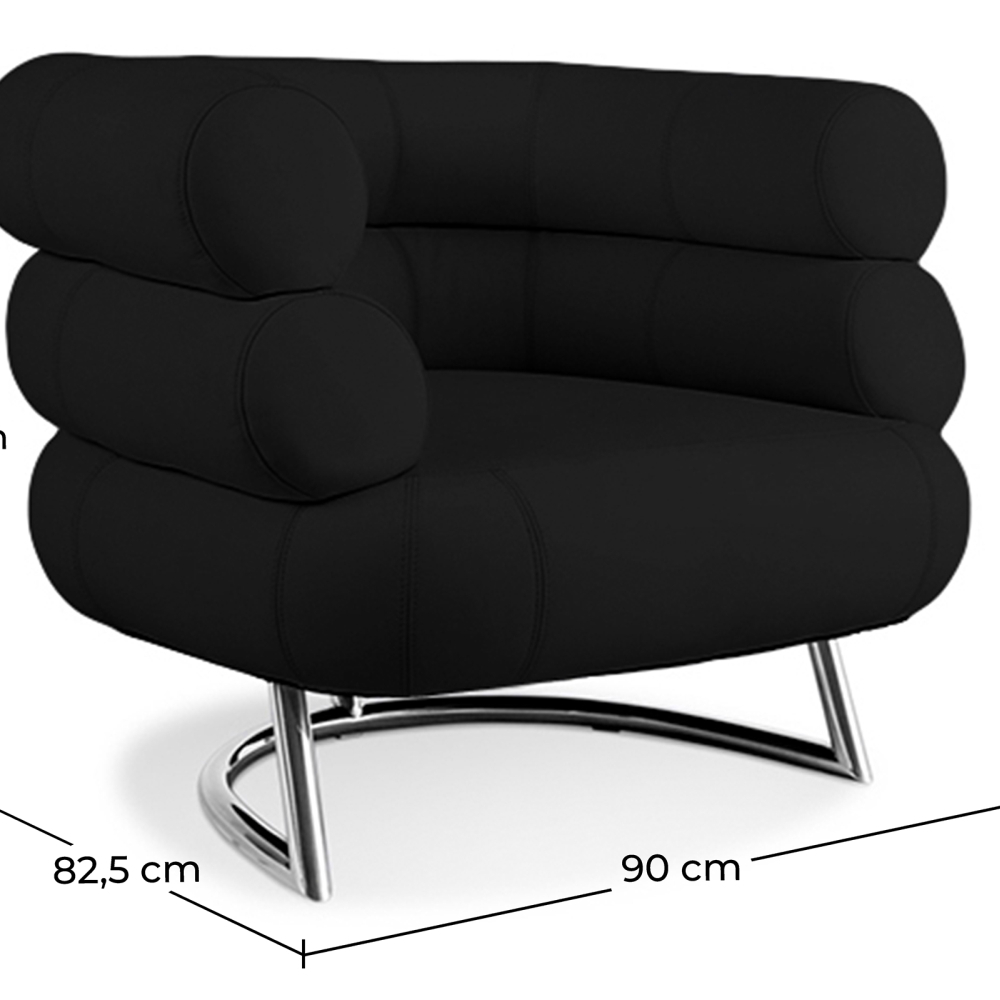 Buy Bivedoo Armchair  - Premium Leather Black 16501 home delivery