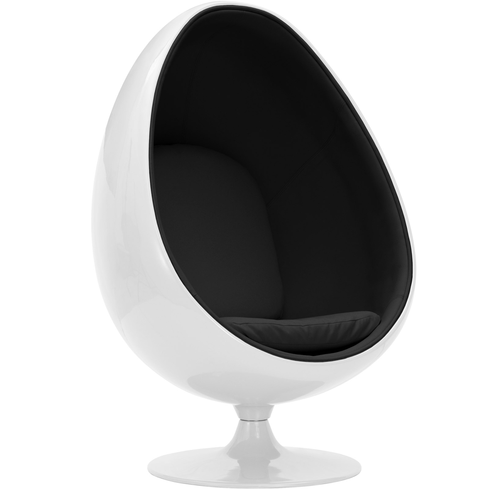 Buy Armchair Ele Chair - White Exterior - Fabric Black 13192 - prices