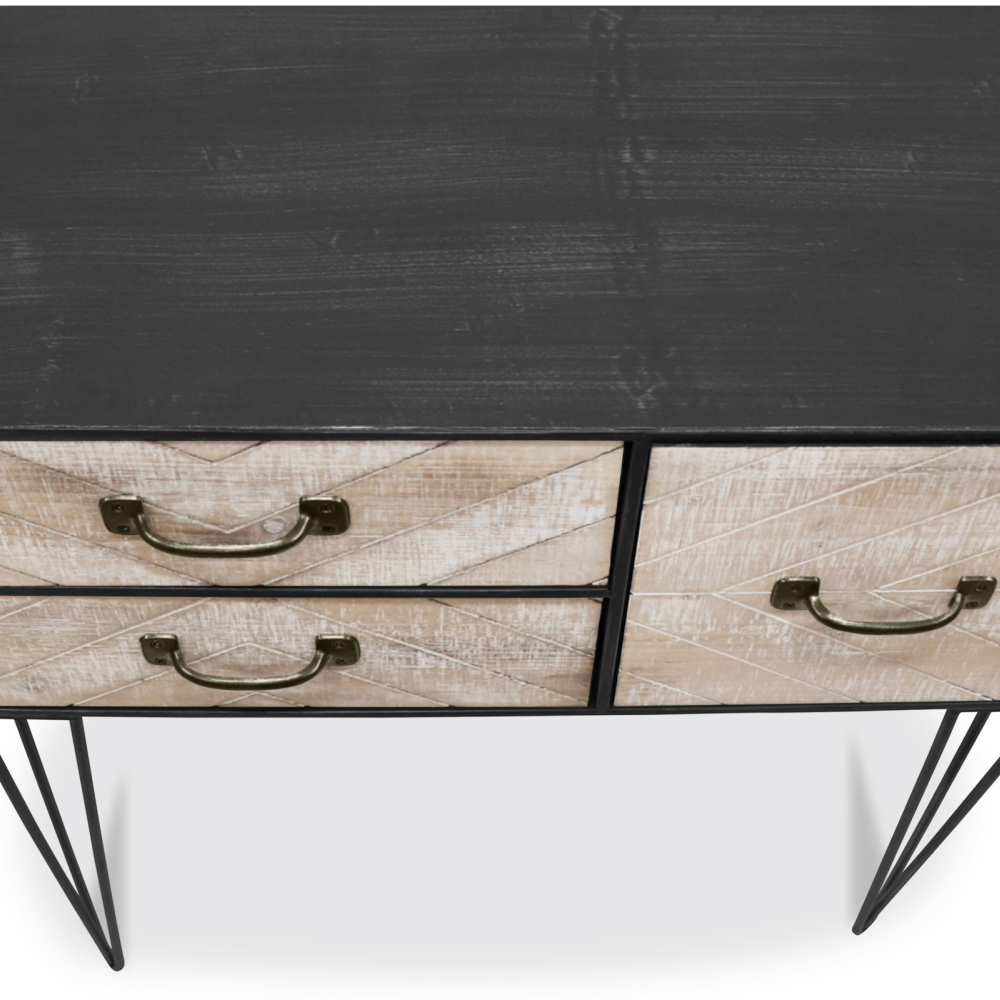 Buy Metal Sideboard - Industrial Design - 3 Drawers - Carson Natural wood 58863 home delivery