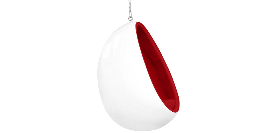Buy Suspension Ele Chair Style - White Exterior - Fabric Red 16504 at MyFaktory