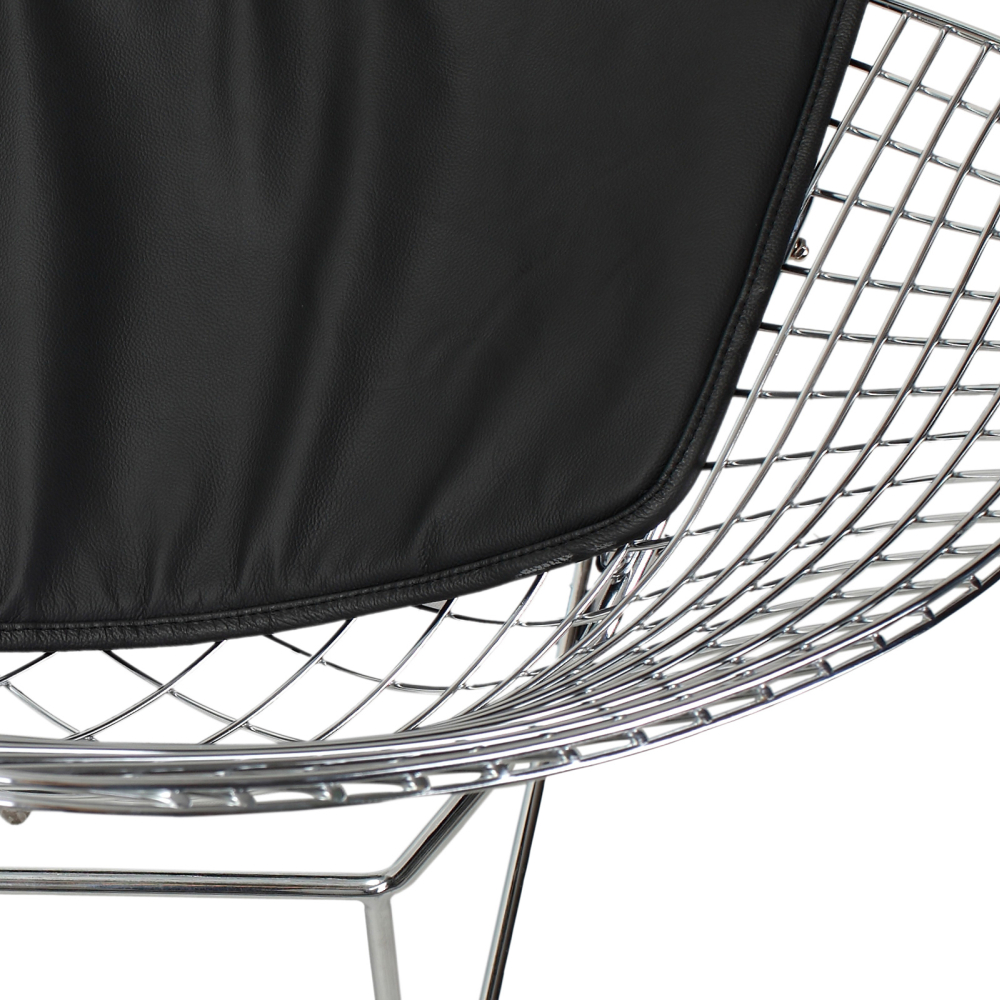 Buy Dining Chair Bertold Diam in Chrome Steel  Black 16443 - in the UK