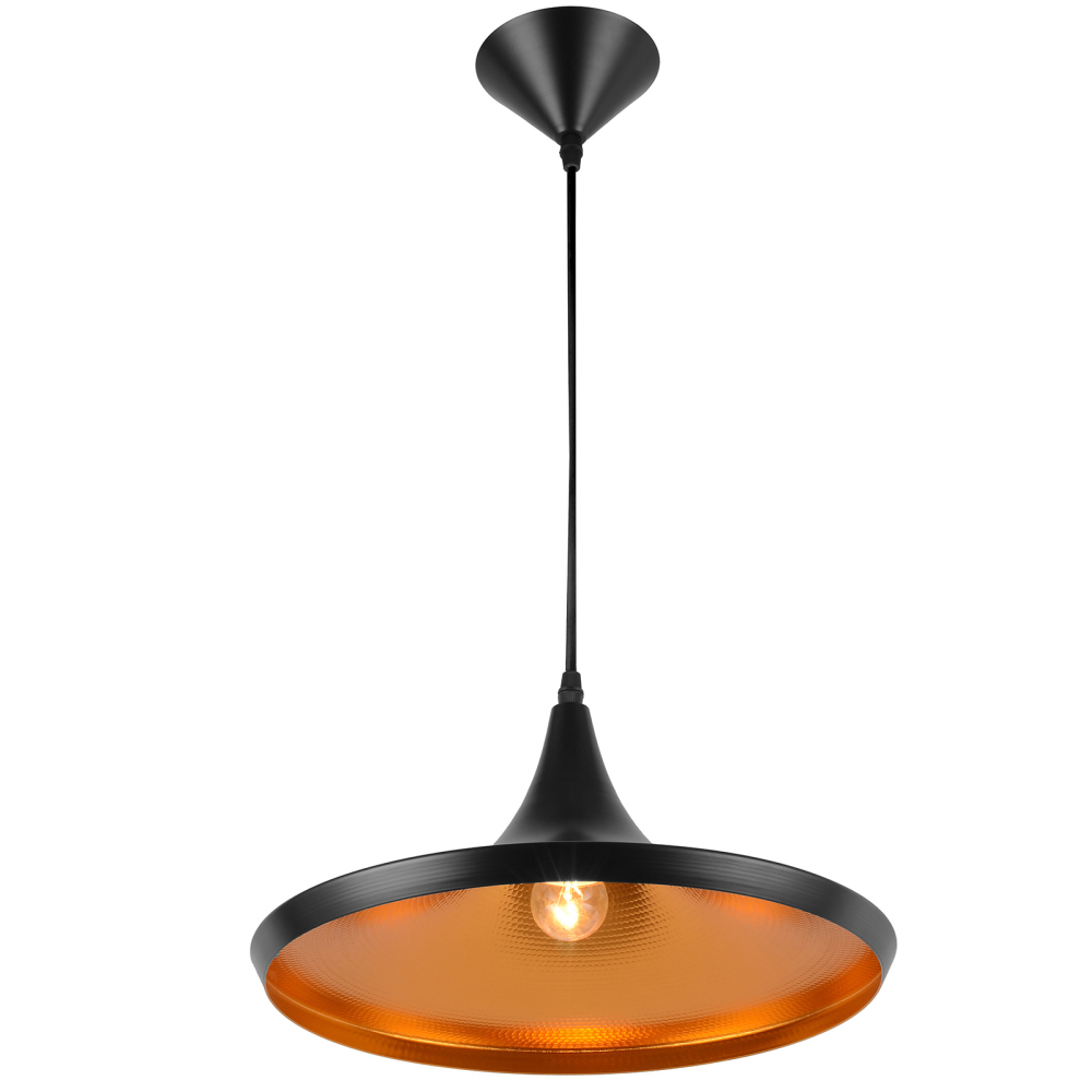 Buy Wide Shade Pendant Lamp - Aluminium Black 22727 - in the UK