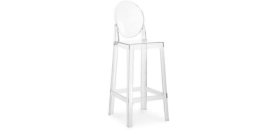 Buy Bar stool with backrest Victoire - 75cm - Design Transparent Transparent 58924 - prices