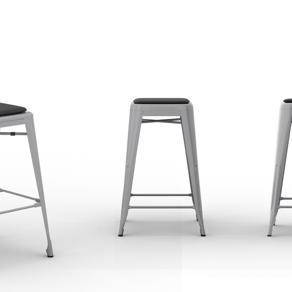 Buy Square Cushion for Bistrot Metalix stool Black 58992 in the United Kingdom