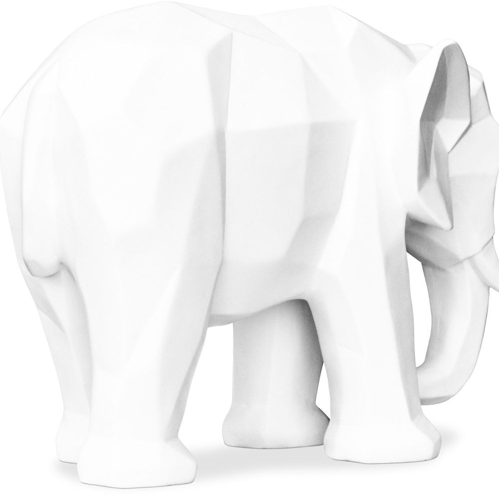 Buy Decorative Elephant Figure - Matte White - Fanto White 59009 in the United Kingdom