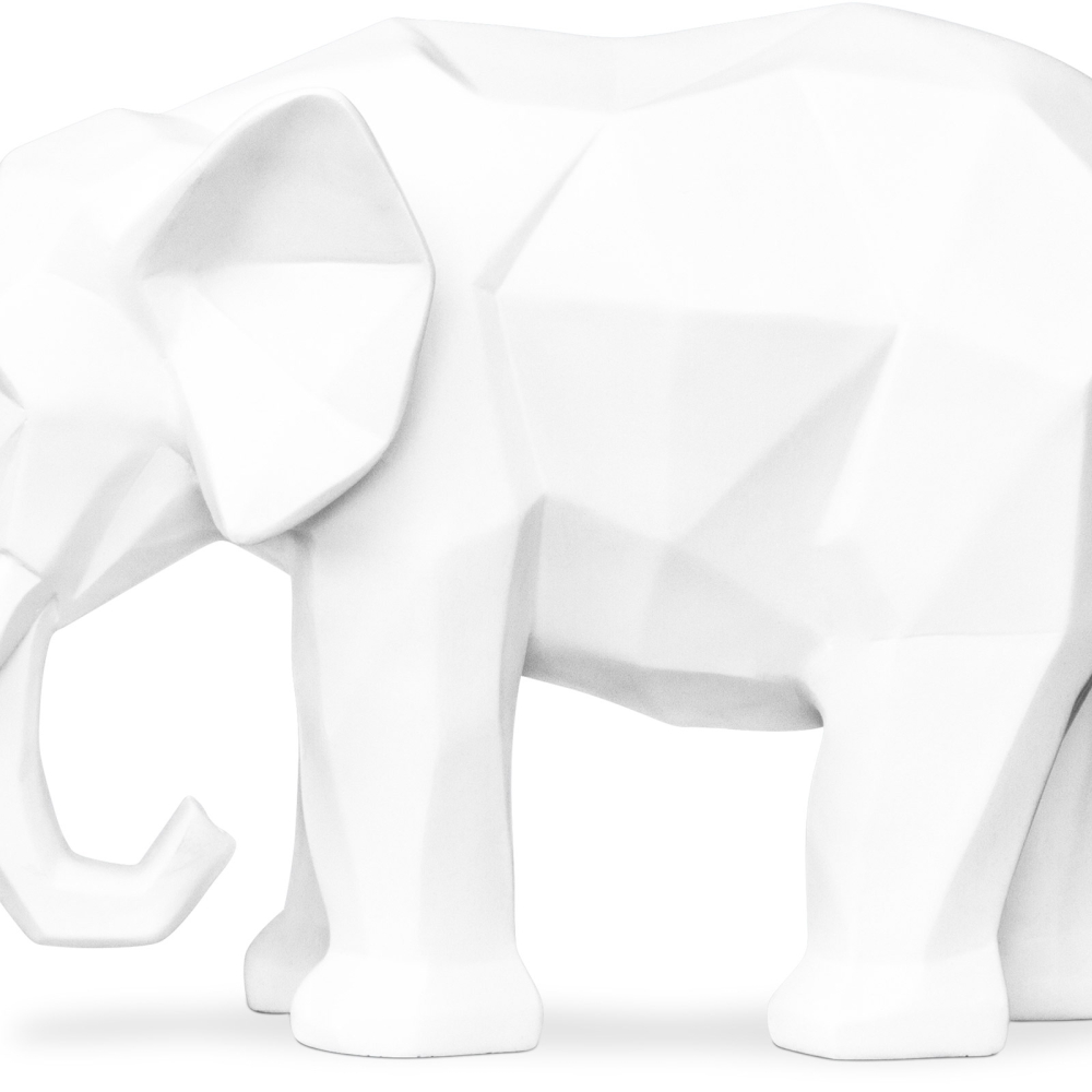 Buy Decorative Elephant Figure - Matte White - Fanto White 59009 - in the UK