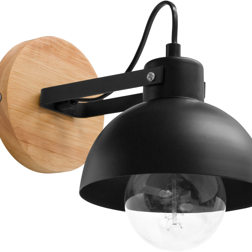 Buy Metal and wood wall lamp - Inga Black 59031 - prices
