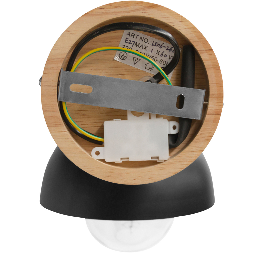 Buy Metal and wood wall lamp - Inga Black 59031 in the United Kingdom