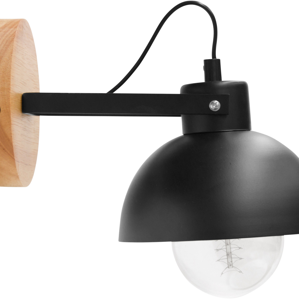 Buy Metal and wood wall lamp - Inga Black 59031 at MyFaktory