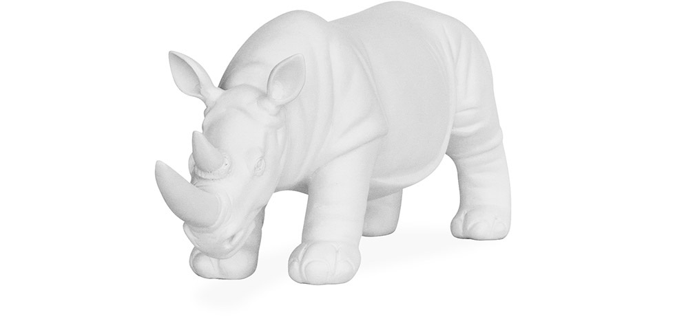 Buy Decorative Figure Rhino - Matte White - Rhynom White 59161 - prices