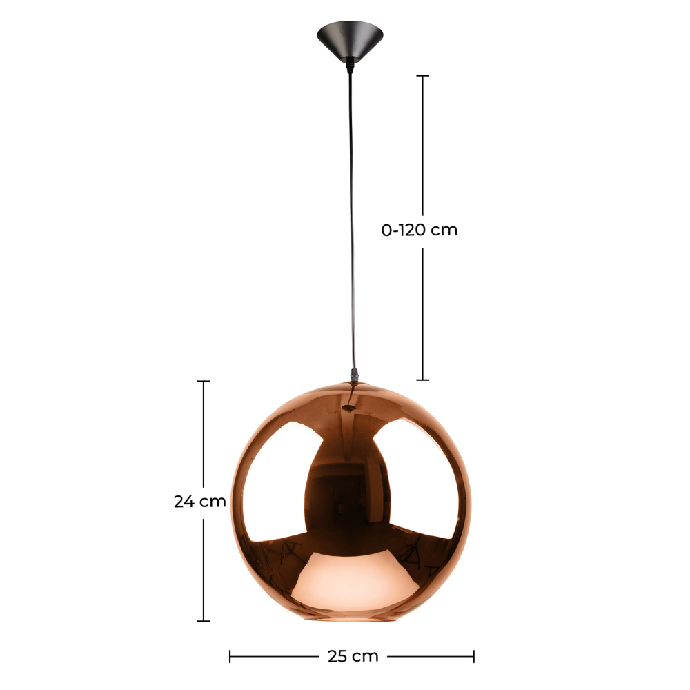 Buy Lamp Cooperlight - 25 cm - Chromed Metal Bronze 99951297 home delivery