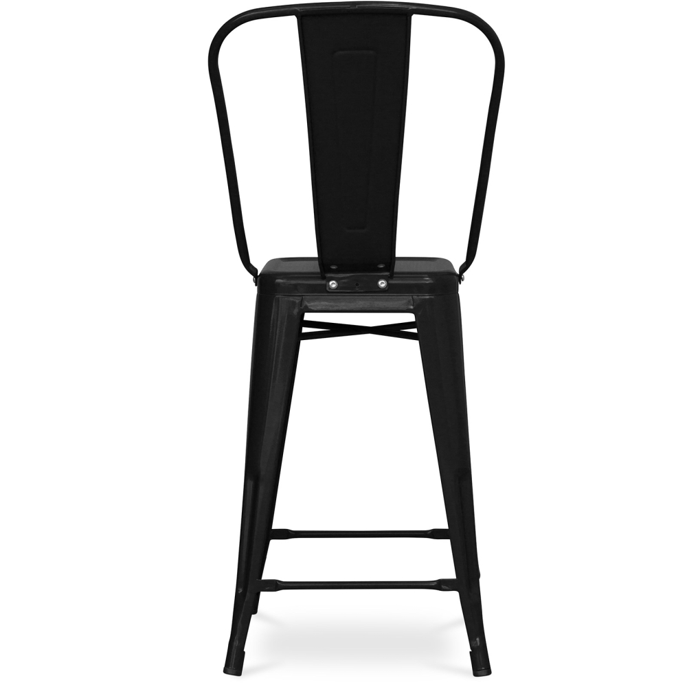 Buy Bistrot Metalix square bar stool with backrest - 60cm Grey blue 58410 at MyFaktory