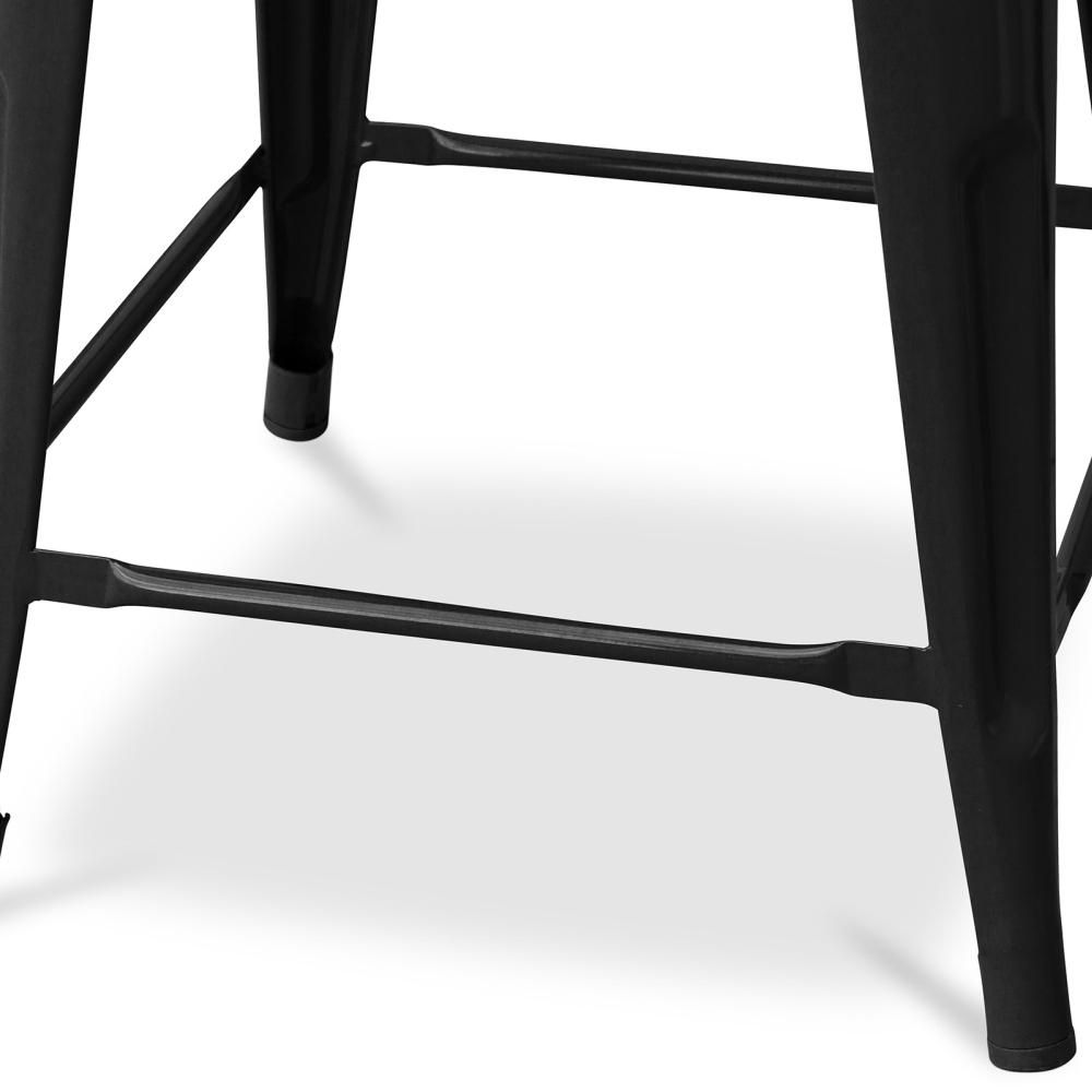 Buy Bistrot Metalix square bar stool with backrest - 60cm Grey blue 58410 home delivery