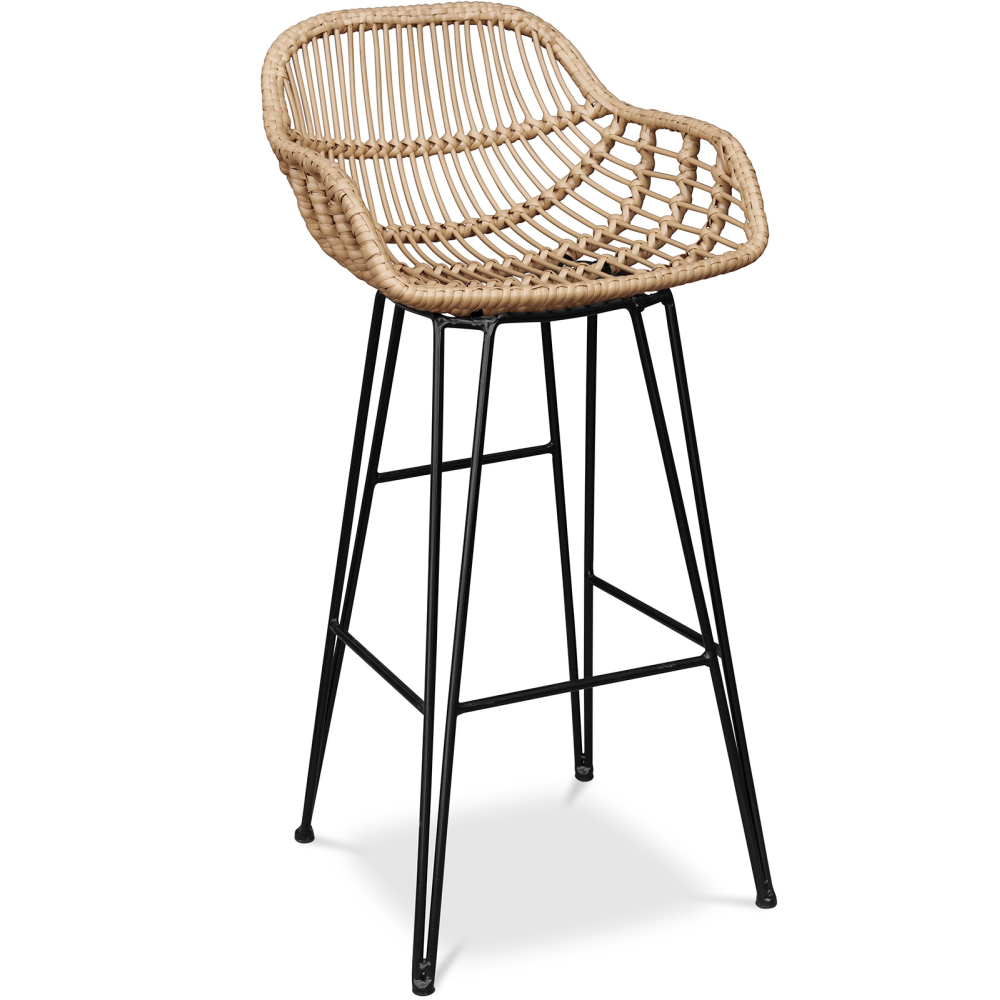 Buy Synthetic wicker bar stool - Magony Dark Brown 59256 - in the UK