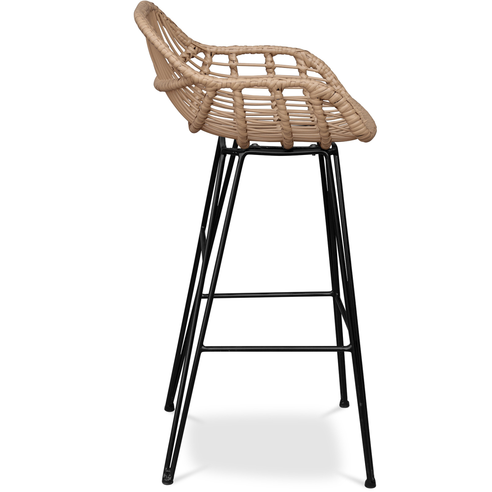 Buy Synthetic wicker bar stool - Magony Dark Brown 59256 in the United Kingdom