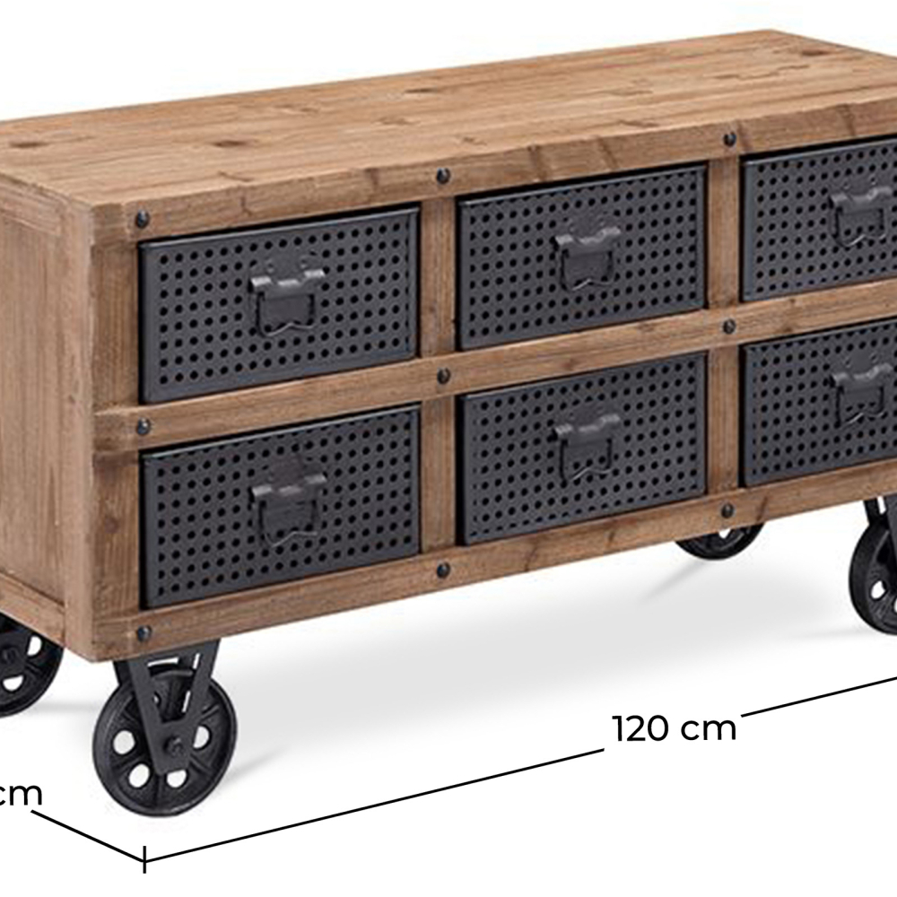 Buy Circus Industrial Sideboard / TV cabinet - Wood and metal Natural wood 59288 at MyFaktory