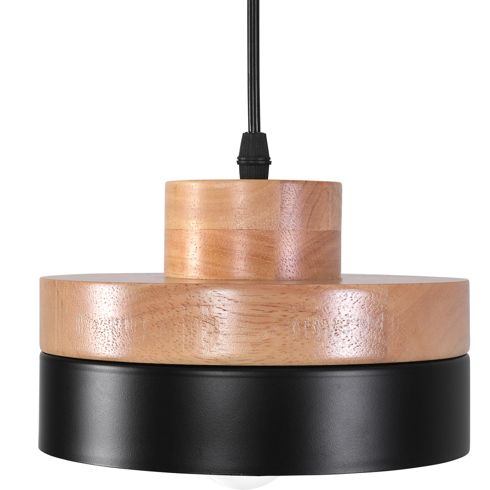 Buy Eigil Scandinavian pendant lamp - Wood and metal White 59309 at MyFaktory