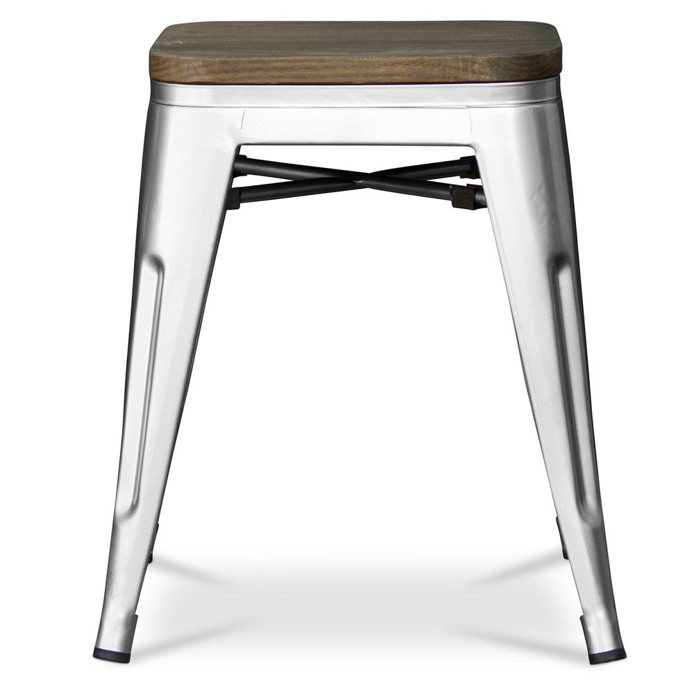 Bistrot Metalix Stool wooden - Metal - 45 cm